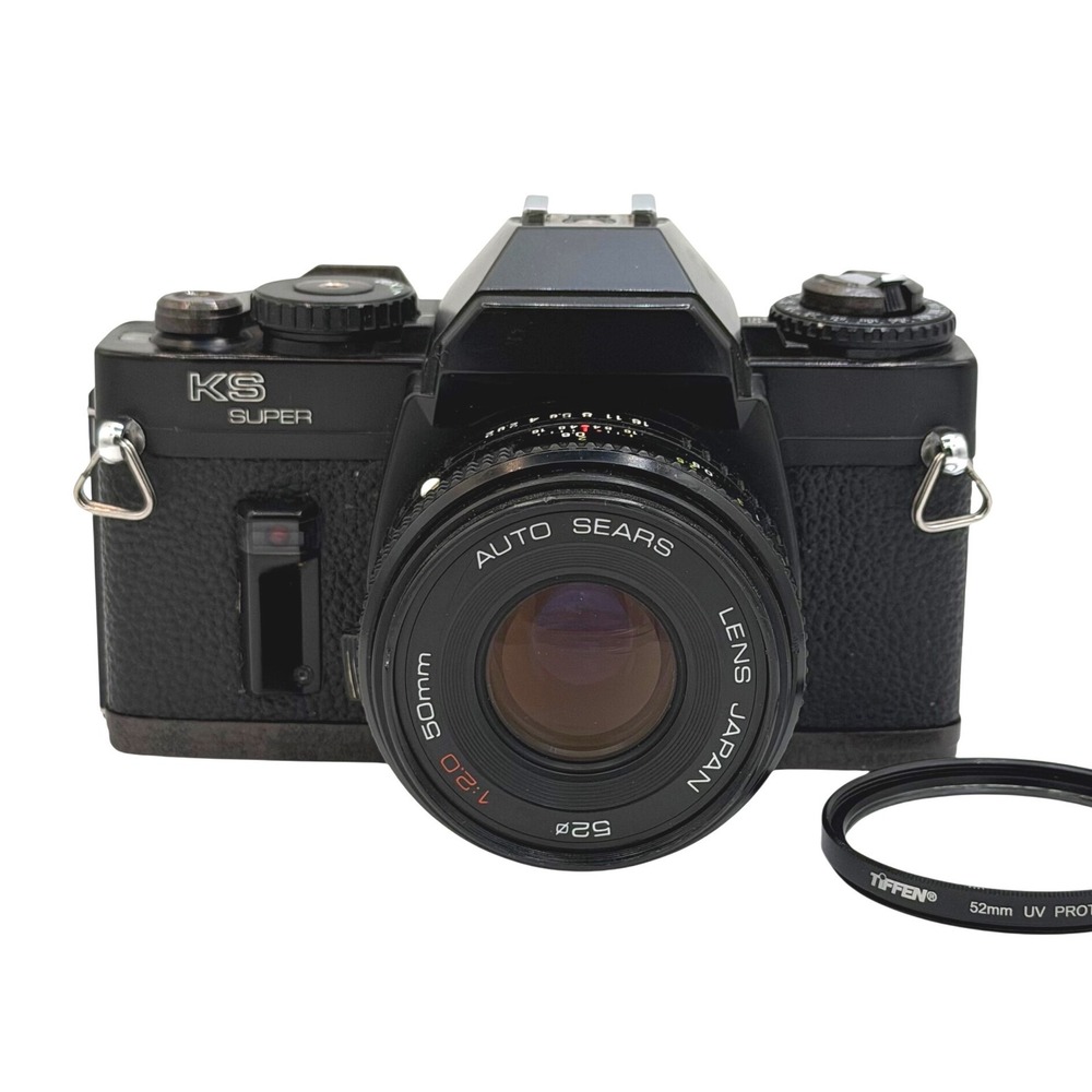 Sears KS Super 35mm SLR Film Camera W/ Auto Sears 50mm f2.0 Lens Pentax K Mount